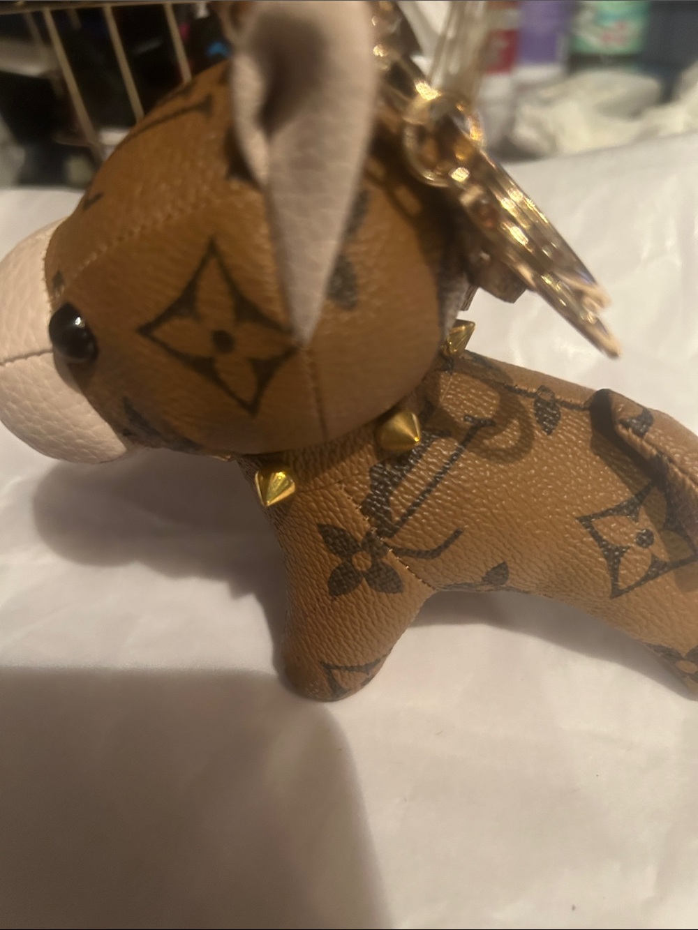Designer inspired Brown horse Keychain/purse Accessory - Branded Pattern